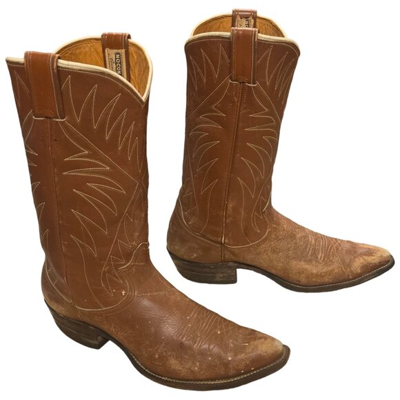 Vintage Nocona Cowboy Boots Mens 10 B 10.5 Narrow Country Western Rockabilly - Picture 14 of 16
